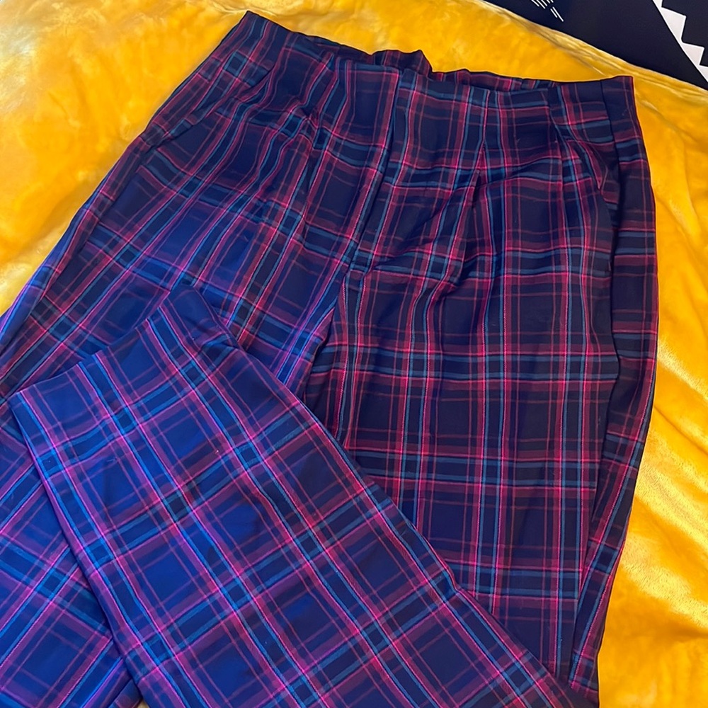 Jewel tones plaid pants size 6 worn once